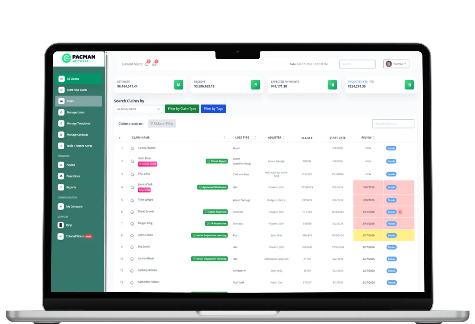 Pacman CRM desktop preview